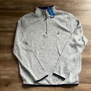 Nautica Men's Gray Half-Zip Sweater